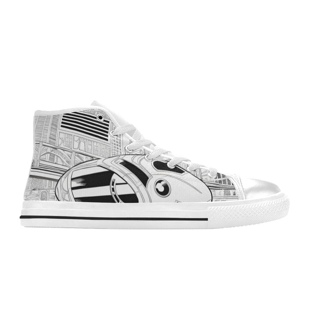 WOMEN'S Freestyle Art 3 High Top Canvas Dark Academia Sneakers