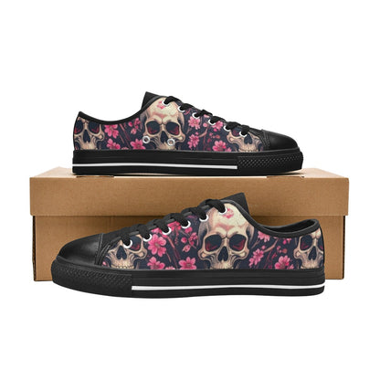 KIDS' Skull Cherry Blossom Low Top Canvas Dreamcore Sneakers