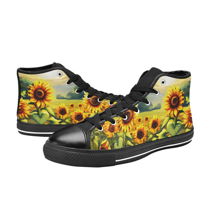 MEN'S Sunflowers Art 2 Men’S High Top Canvas Aesthetic Shoes
