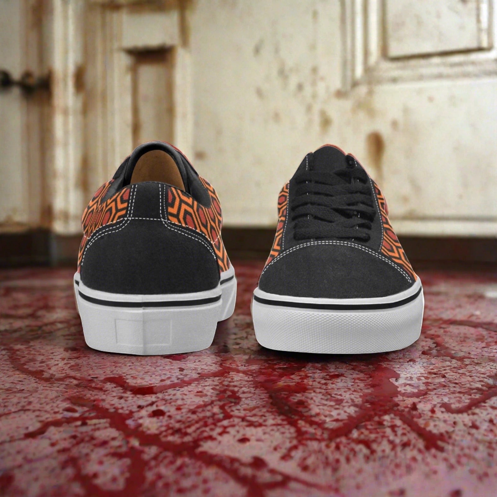 Custom Women's Carpet Pattern Art Freaky low-top canvas shoes with bold all-over art — Freaky Shoes