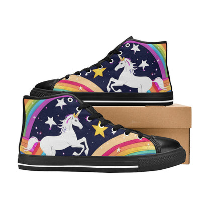 MEN'S Uncorns Everywhere Men’S High Top Canvas Vivid Sneakers