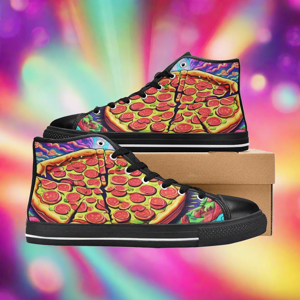 Aurora Borealis Teal Gold Wearable MEN Bold Art - Freaky Shoes | Custom Art Sneakers