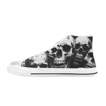 MEN'S Aggressive Comic Skull Black High Top Canvas Aesthetic Custom Sneakers