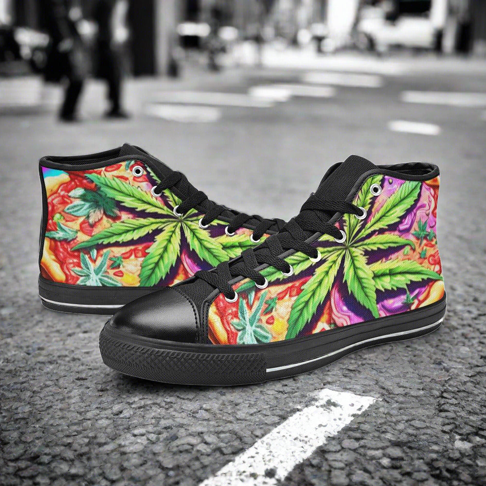 Phoenix Orange Black Wearable WOMEN Bold Art - Freaky Shoes | Custom Art Sneakers
