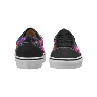WOMEN'S Trippy Floral Chaos Low Top Skateboarding Vivid Custom Sneakers