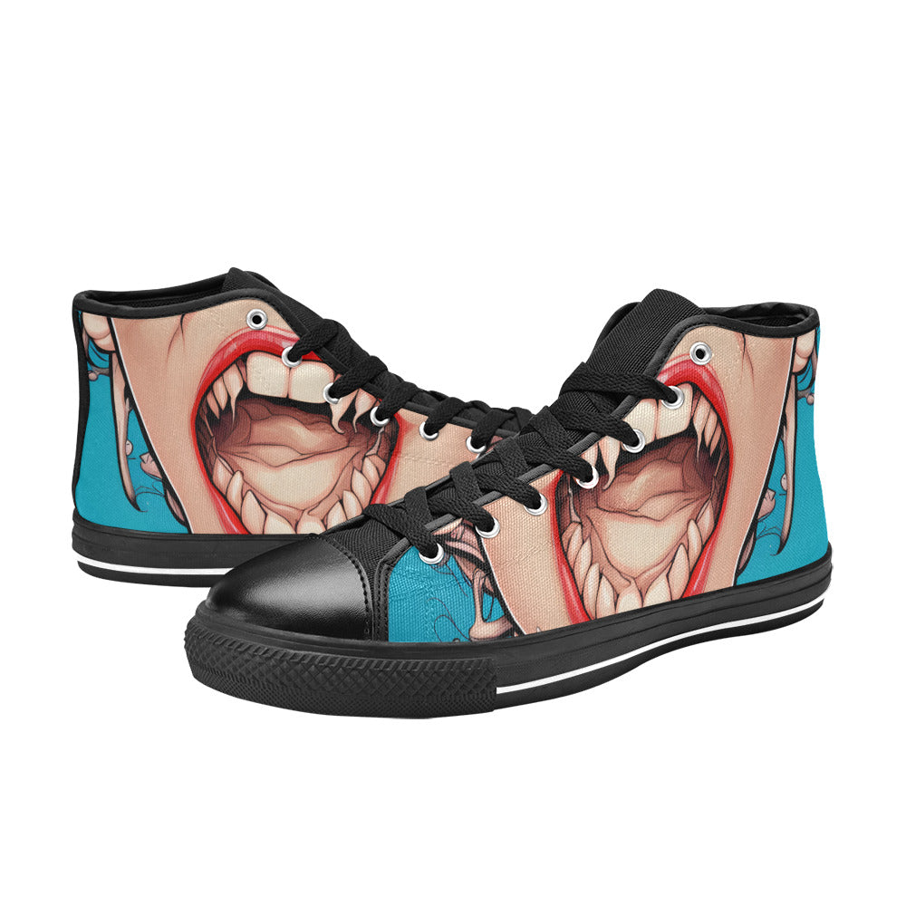 MEN'S Cc Mouthy Art Men’S High Top Canvas Vibrant Chaos Shoes