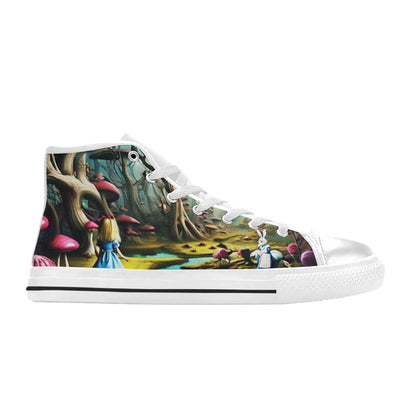 MEN'S Creepy Wonderland Model Art High Top Canvas Vivid Custom Sneakers