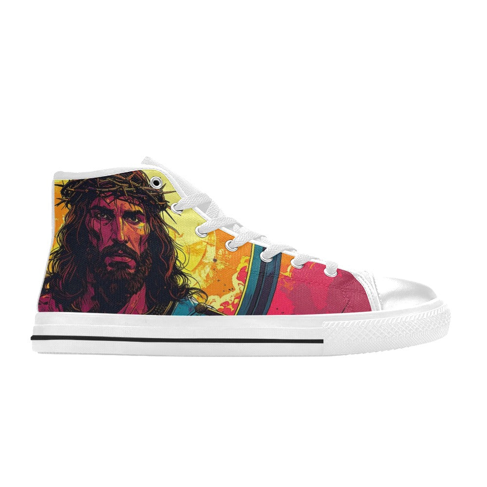 MEN'S Jesus_Ht_12 Men’S High Top Canvas Vivid Custom Sneakers