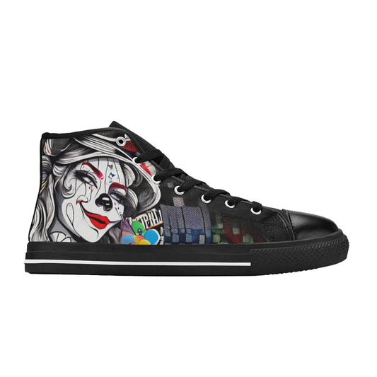 MEN'S Clown Woman Design Men’S High Top Canvas Dark Academia Custom Shoes
