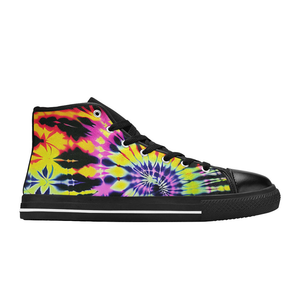 MEN'S Cc Tie Dye Art High Top Canvas Dark Academia Custom Sneakers