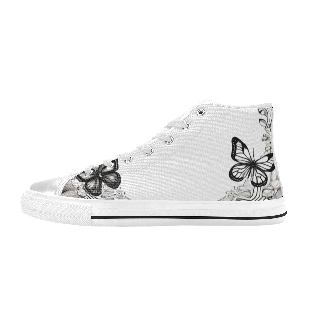 WOMEN'S Buttetflies Mandala Art Vibes High Top Canvas Dreamcore Sneakers