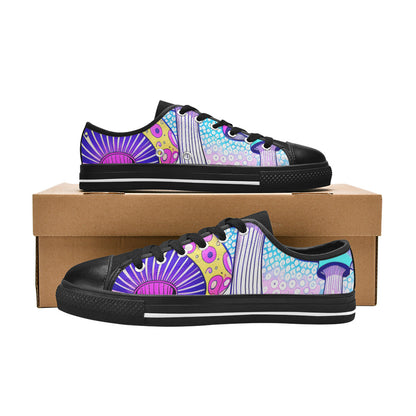 WOMEN'S Magic Mushrooms Art 2 Canvas Grunge Shoes