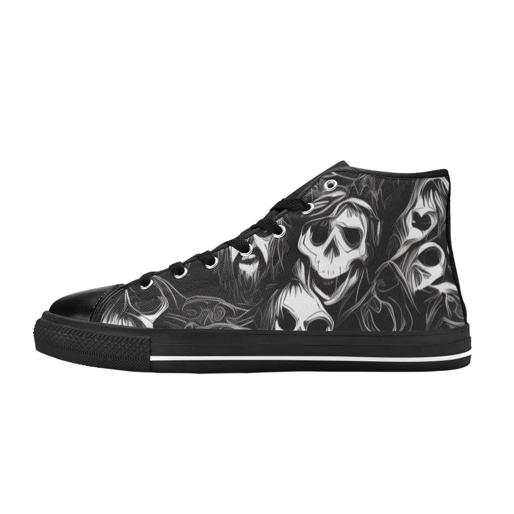 MEN'S Cc Skulls Ghosts Men’S High Top Canvas Dark Academia Custom Shoes