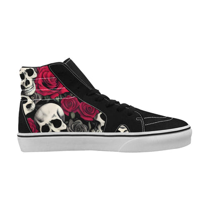 MEN'S 8X - Skulls Roses High Top Skateboarding Dark Academia Sneakers