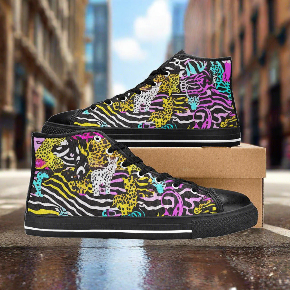 Jellyfish Silver Blue Vivid WOMEN Bold Art - Freaky Shoes | Custom Art Sneakers