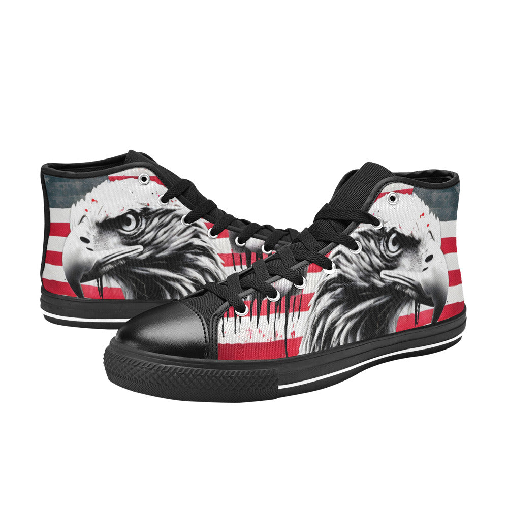 MEN'S Patrotic Eagle Art Men’S High Top Canvas Neon Fantasy Shoes