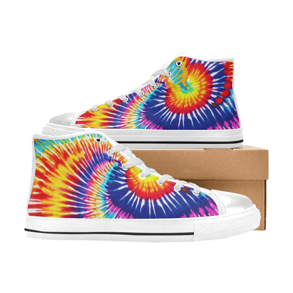 MEN'S Tie Dye Splash Men’S High Top Canvas Dark Academia Custom Shoes