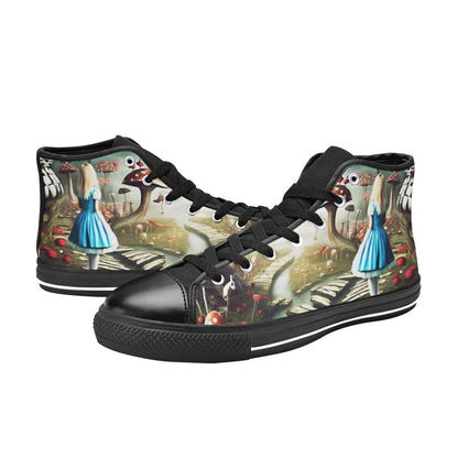 MEN'S Trippy Acid Art Creepy High Top Canvas Neon Fantasy Sneakers