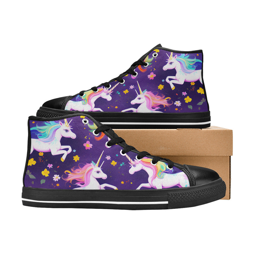 MEN'S Unicorns Please 3 Men’S High Top Canvas Cottagecore Sneakers