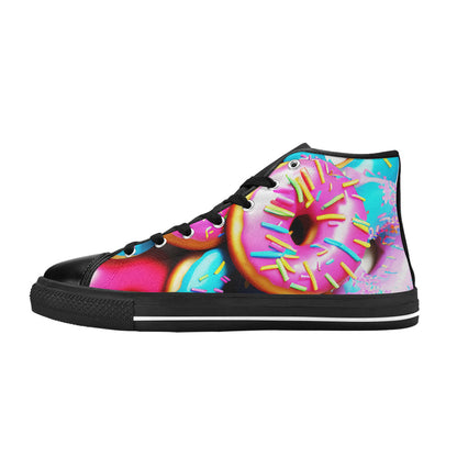 WOMEN'S Cc Donut Art High Top Canvas Cottagecore Custom Shoes