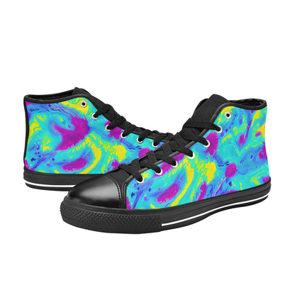 MEN'S Tie Dye Splash Retro High Top Canvas Vivid Custom Sneakers