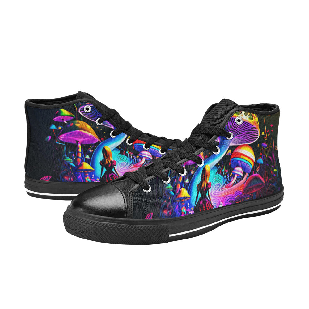 MEN'S Creepy Wonderland Model Art High Top Canvas Dreamcore Custom Shoes