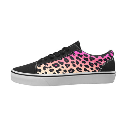 WOMEN'S Gradient Leopard Print Low Top Skateboarding Neon Fantasy Shoes