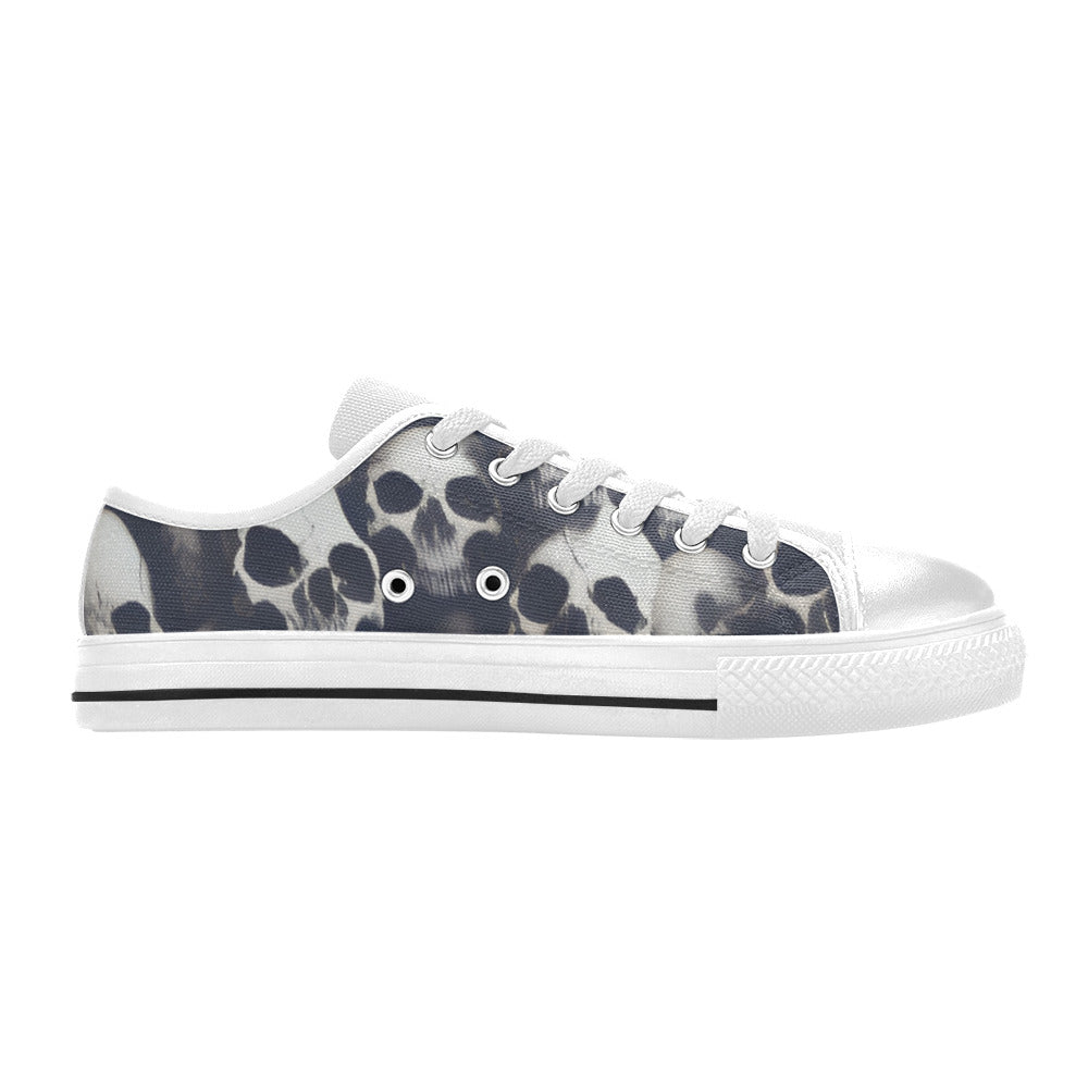 WOMEN'S Cc Skulls Greyscale Style Canvas Neon Fantasy Custom Shoes