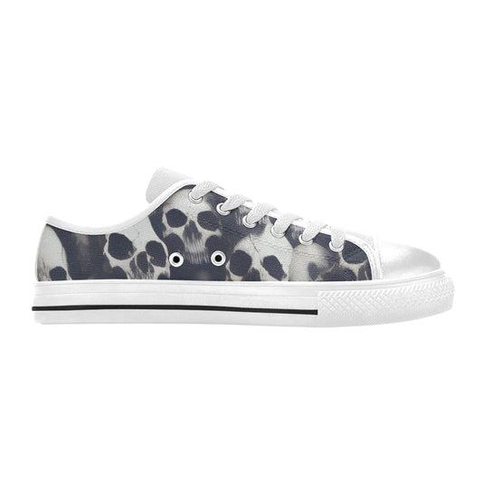 WOMEN'S Cc Skulls Greyscale Style Canvas Neon Fantasy Custom Shoes