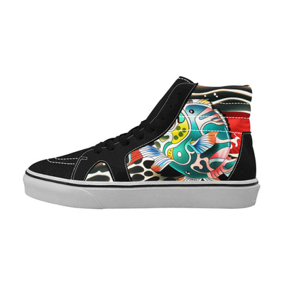 MEN'S Japanese Fish Art 4 High Top Skateboarding Aesthetic Sneakers