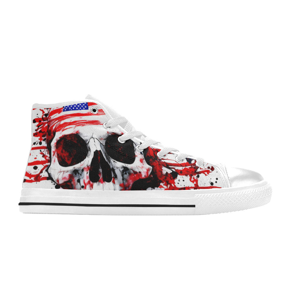 MEN'S Patriotic Splatter Men’S High Top Canvas Vibrant Chaos Shoes
