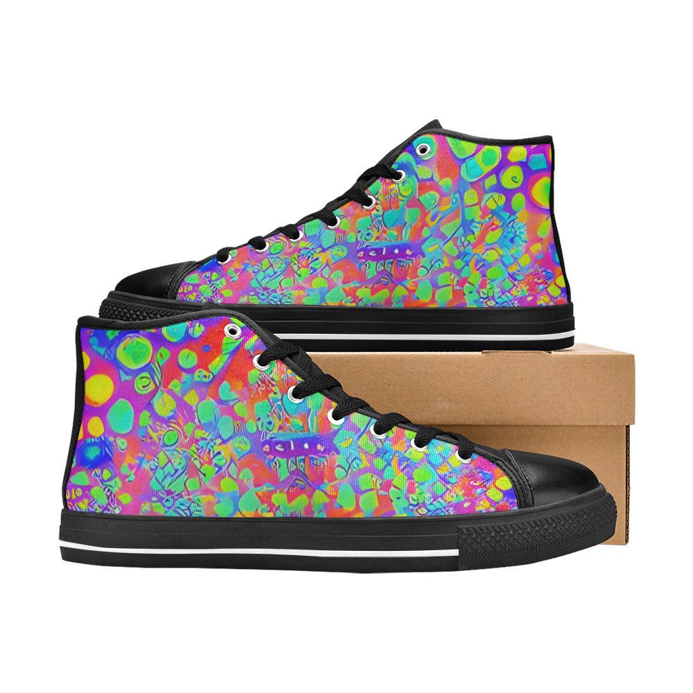 WOMEN'S Cc Acid Bath Art High Top Canvas Dark Academia Custom Shoes