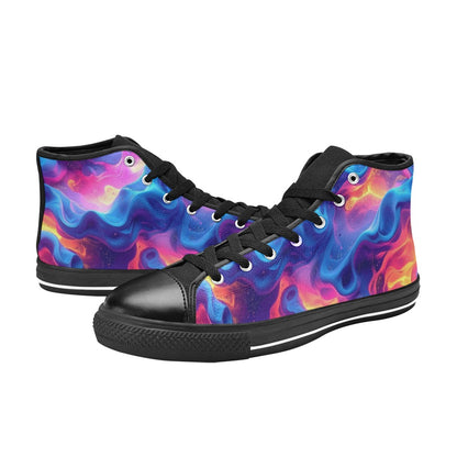 MEN'S Ethereal Camo Design 2 High Top Canvas Neon Fantasy Sneakers