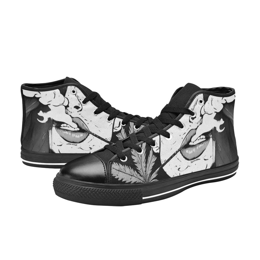 MEN'S Cc 420 Woman Weed High Top Canvas Vibrant Chaos Custom Sneakers