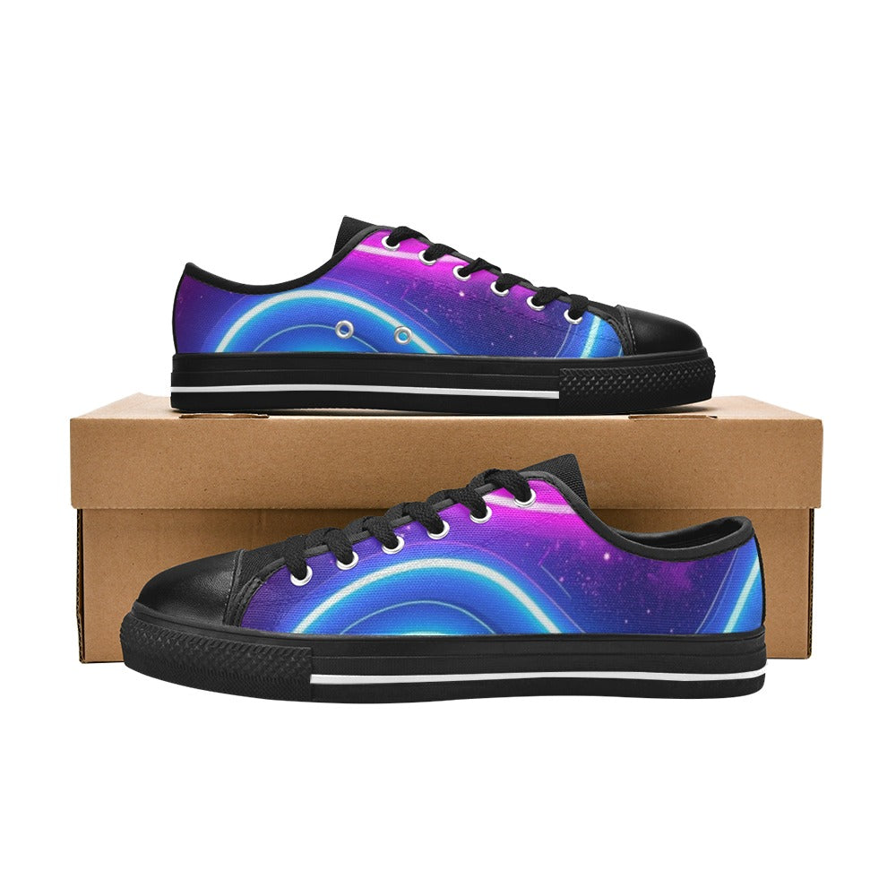 MEN'S 1980S Neon Cartoon Art Canvas Surreal Custom Sneakers
