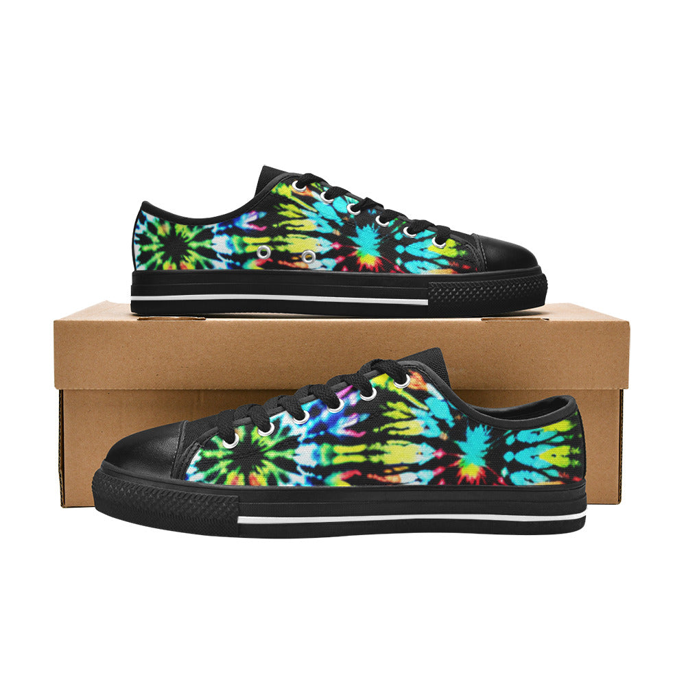 MEN'S Cc Tie Dye Art Canvas Dark Academia Custom Shoes