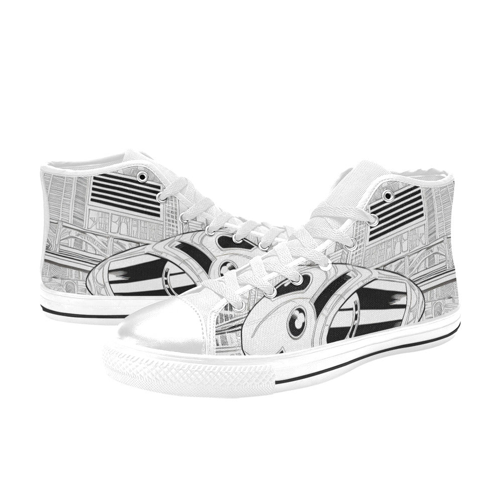 WOMEN'S Freestyle Art 3 High Top Canvas Dark Academia Sneakers