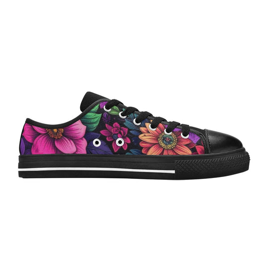 KIDS' Trippy Floral Chaos Low Top Canvas Vibrant Chaos Custom Sneakers