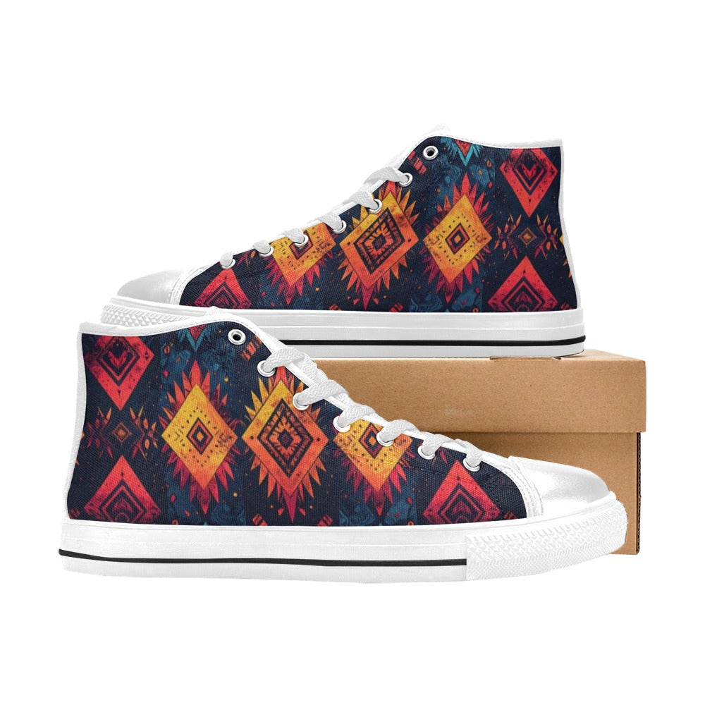 Wild Tribal Ripple 2 Men’s Classic High Top Canvas Shoes