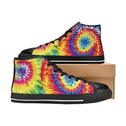 MEN'S Tie Dye Love Men’S High Top Canvas Vibrant Chaos Custom Sneakers