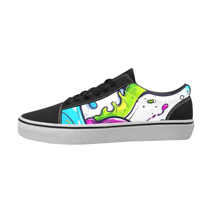 MEN'S Acid Wash Cartoon Art Low Top Skateboarding Grunge Shoes