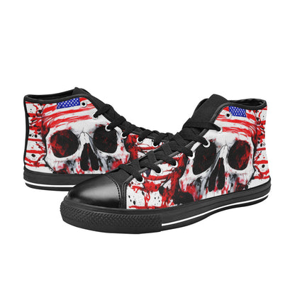 WOMEN'S Patriotic Splatter High Top Canvas Wallpaper Art Custom Shoes