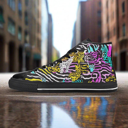 Peacock Amber Gold Wearable WOMEN Bold Art - Freaky Shoes | Custom Art Sneakers