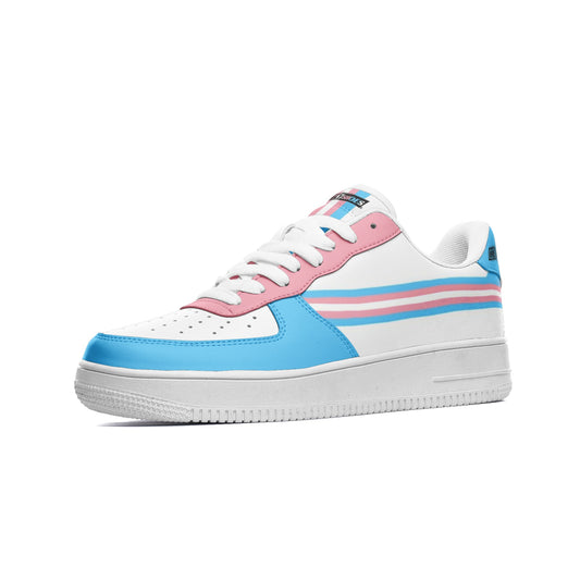 Pride Trans Flag LGBT Unisex Low Top Leather Sneakers