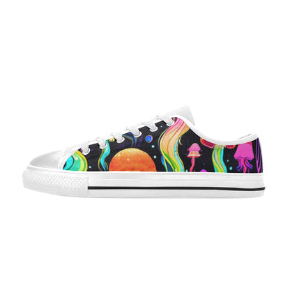 WOMEN'S Jellyfish Vibrant Mushroom Art Canvas Grunge Shoes