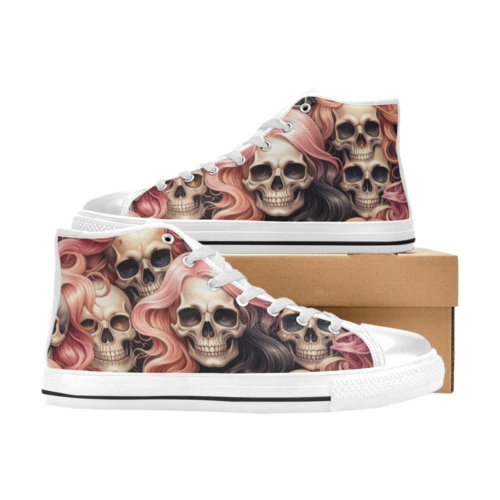 MEN'S Dark Feminine Flowing Hair High Top Canvas Y2K Custom Shoes