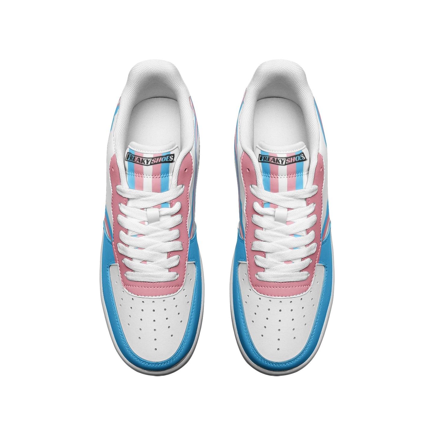 Pride Trans Flag LGBT Unisex Low Top Leather Sneakers