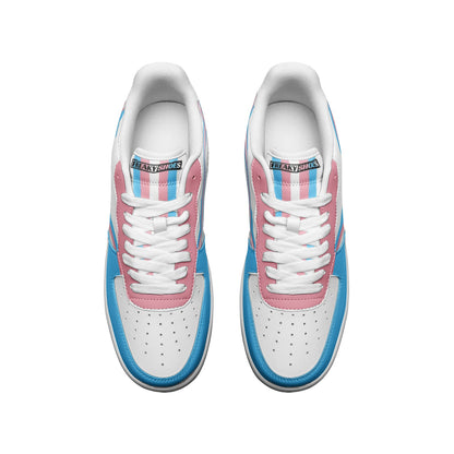Pride Trans Flag LGBT Unisex Low Top Leather Sneakers