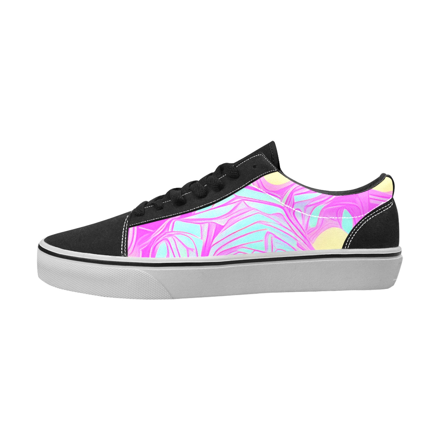 MEN'S Wall Eyes Trippy Art Low Top Skateboarding Vibrant Chaos Shoes
