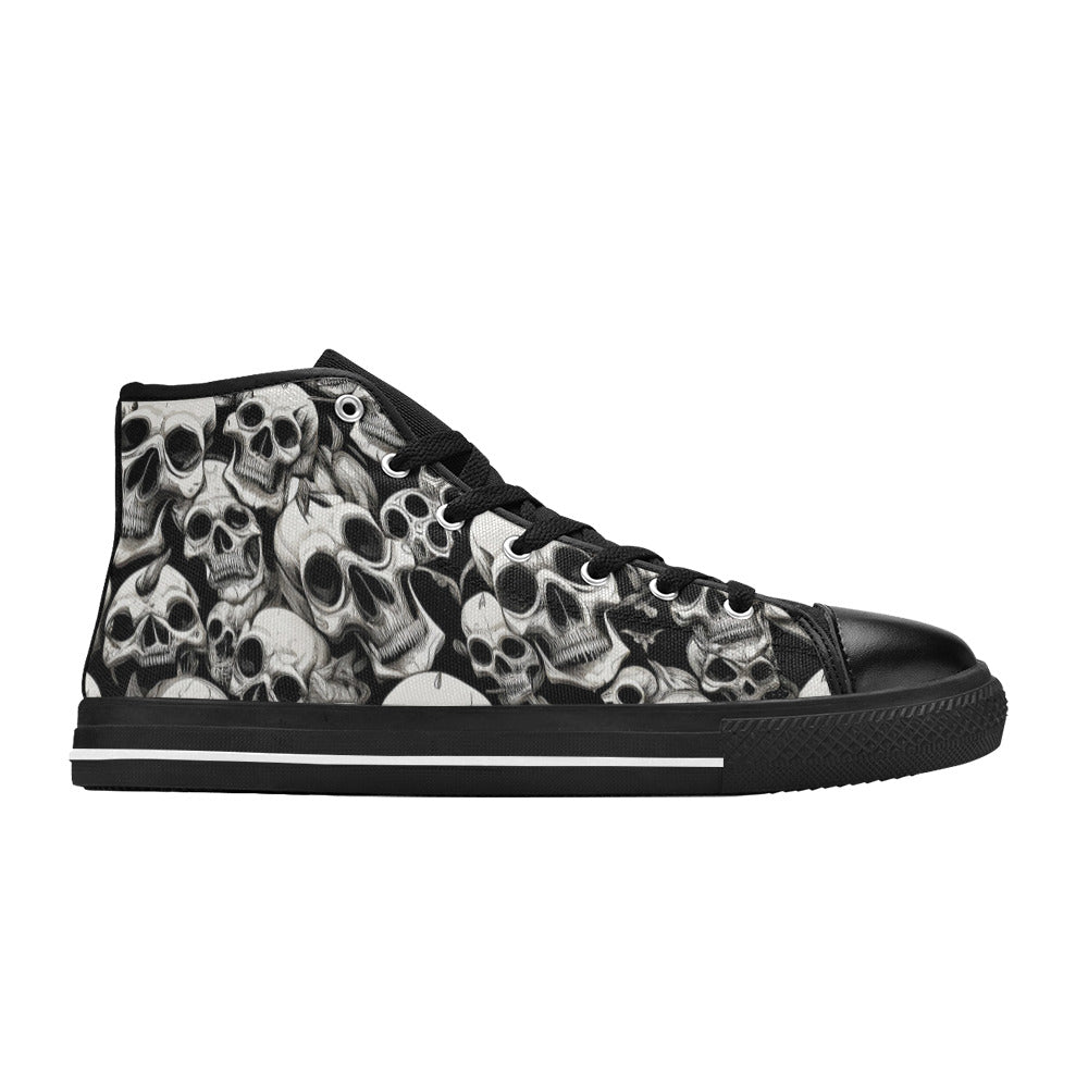 WOMEN'S Skulls Mania High Top Canvas Neon Fantasy Custom Shoes